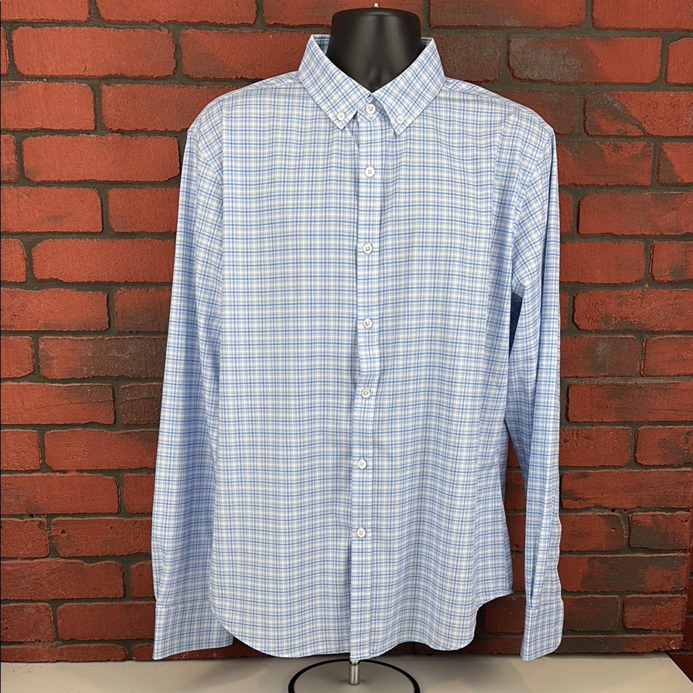 Rugby Shirt Mens XL Checkered‎ Button Down Long Sleeve